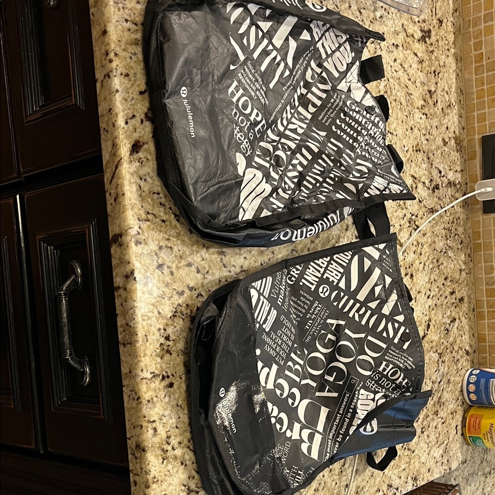 lululemon athletica Black and White Graphic Backpack